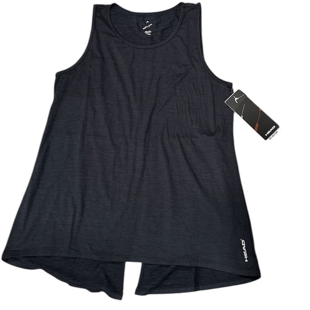 Head NWT Draw Tie-Back Tank Sz L Black Heather